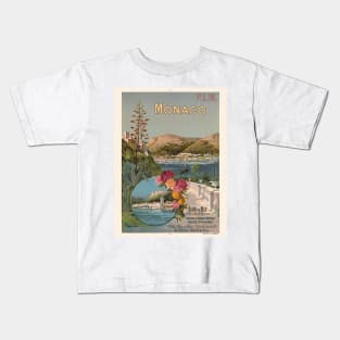 Monaco Bains de Mer Vintage Poster 1896 Kids T-Shirt